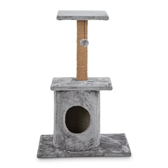 EveryYay Essentials Grey Lookout Loft 3-Level Cat Tree with Condo, 24" L X 18" W X 36" H - Carousel image #1