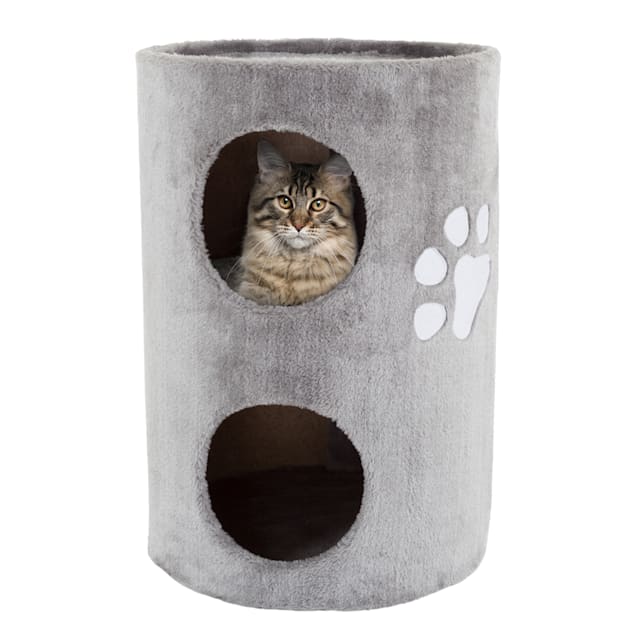 PETMAKER 2 Level Cat Condo with Scratching Surface Plush Top