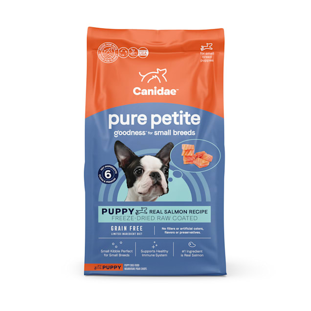 Canidae Pure Grain Free Petite Small Breed Limited Ingredient Diet Raw Coated with Fresh Salmon Dry Puppy Food 10 lbs