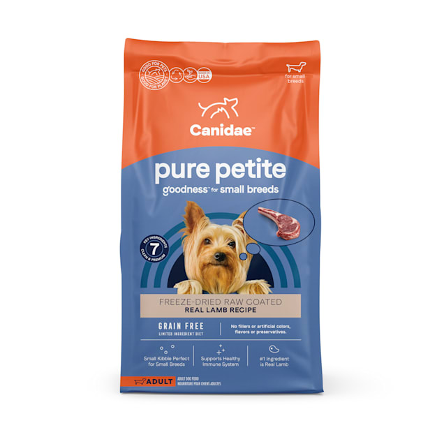 Canidae Pure Grain Free Petite Small Breed Limited Ingredient Diet with Fresh Lamb Freeze Dried Raw Coated Dry Dog Food 10 lbs