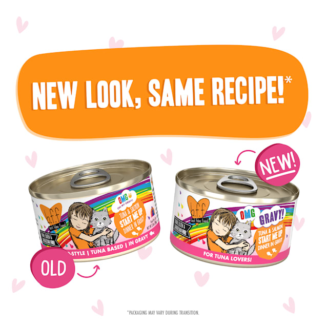 B.F.F. OMG Start Me Up Tuna Salmon Dinner in Gravy Wet Cat Food