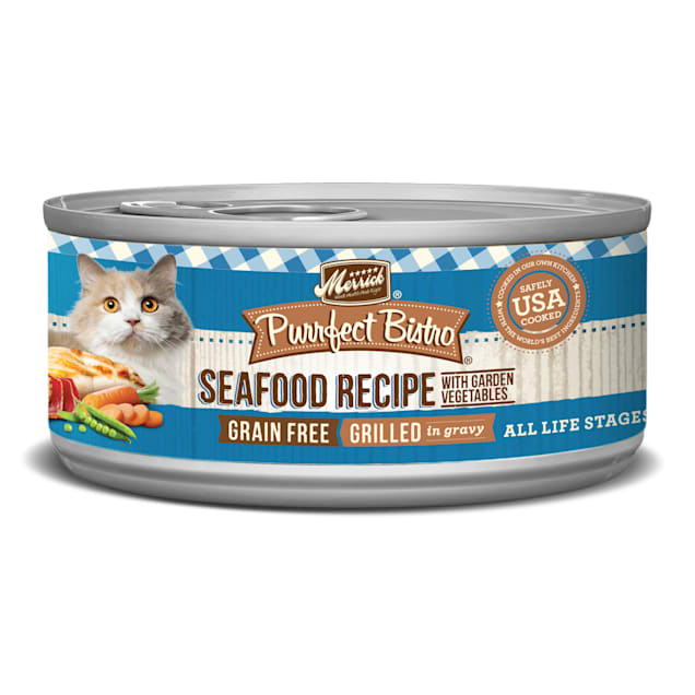 Merrick Purrfect Bistro Mixed Seafood Grill Recipe Wet Cat Food, 5.5 oz., Case of 24 - Carousel image #1