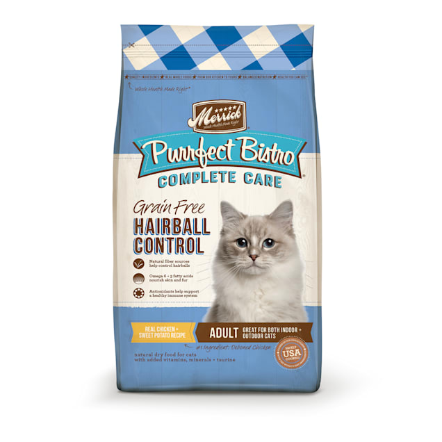 Merrick Purrfect Bistro Complete Care Grain Free Hairball Control Chicken Recipe Dry Cat Food, 12 lbs. - Carousel image #1