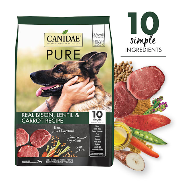 Canidae Pure Real Bison Lentil Carrot Recipe Dry Dog Food 10