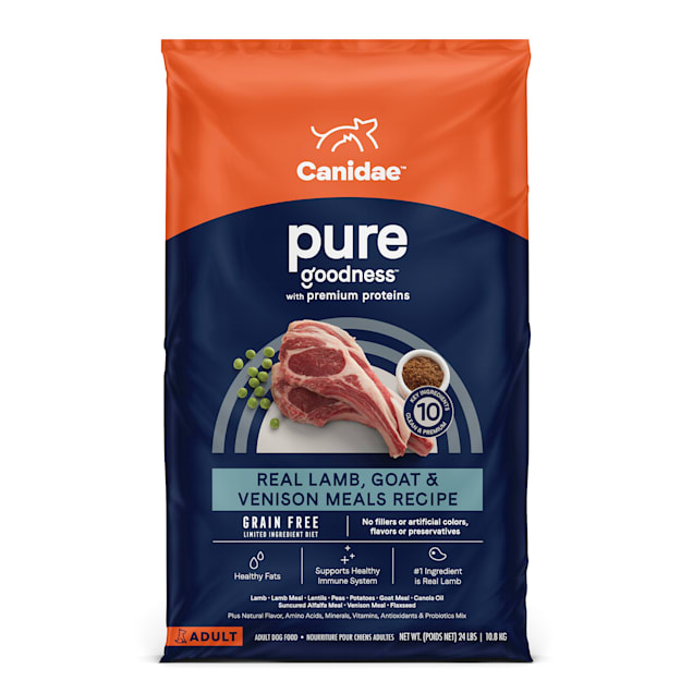 Venison meal in dog food store