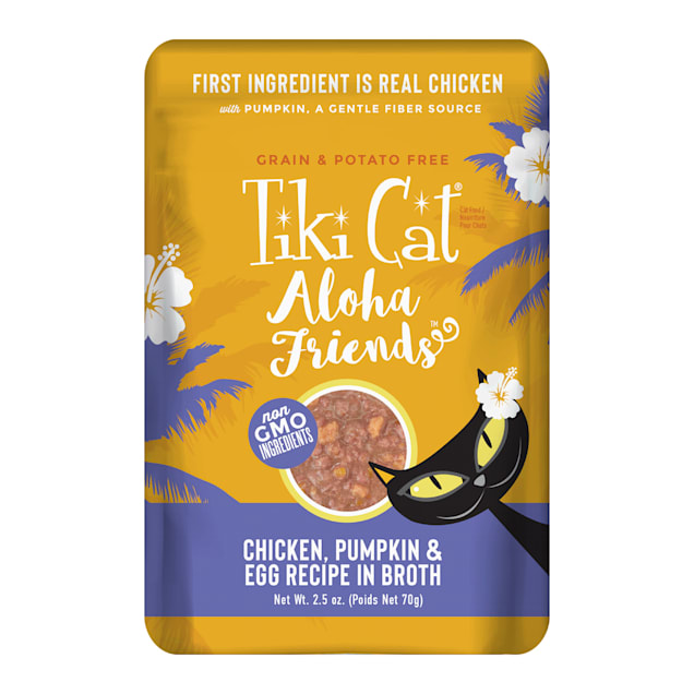 Tiki Cat Aloha Friends Chicken with Pumpkin and Egg Wet Cat Food, 2.5 oz., Case of 12 - Carousel image #1