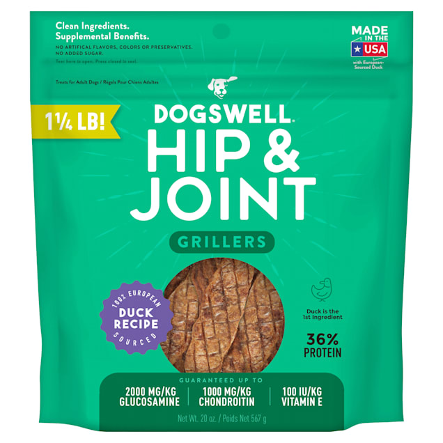 Dogswell Hip & Joint Grillers Grain-Free Duck Recipe for Dogs, 20 oz. - Carousel image #1