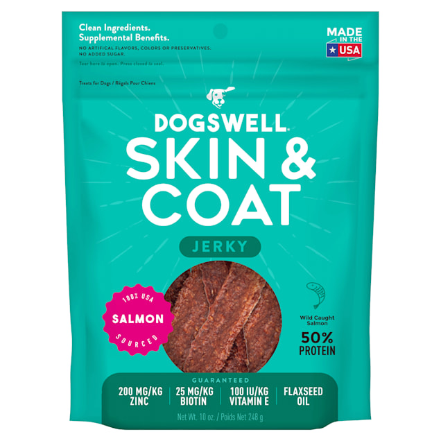 Dogswell Skin & Coat Jerky Grain-Free Salmon for Dogs, 10 oz. - Carousel image #1