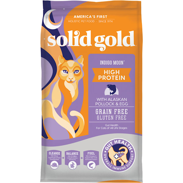 Solid Gold Indigo Moon High Protein Dry Cat Food with Alaskan Pollock and Egg, 12 lbs. - Carousel image #1