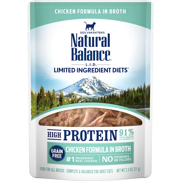 Natural Balance L.I.D. High Protein Chicken Formula in Broth Wet Cat Food, 2.5 oz., Case of 24 - Carousel image #1