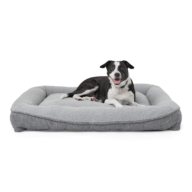 Harmony Cozy Cottage Gray Lounger Dog Bed, 48" L X 36" W X 6" H - Carousel image #1