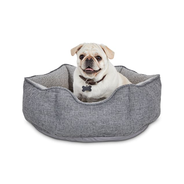Harmony Cozy Cottage Gray Hexagon Nester Dog Bed, 22" L X 22" W X 7" H