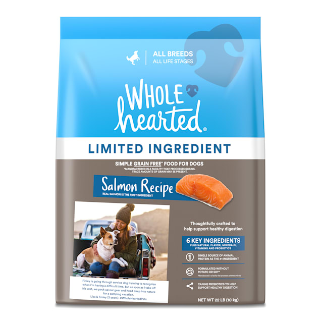 WholeHearted Grain Free Limited Ingredient Salmon Recipe Dry Dog Food for All Life Stages and Breeds, 22 lbs. - Carousel image #1