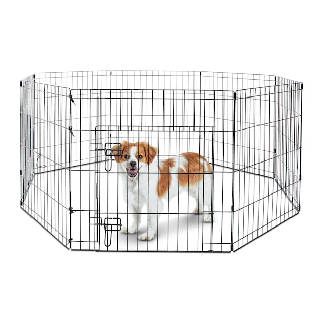Animaze Adjustable Exercise Black Pen for Dogs, 24" H - Carousel image #1