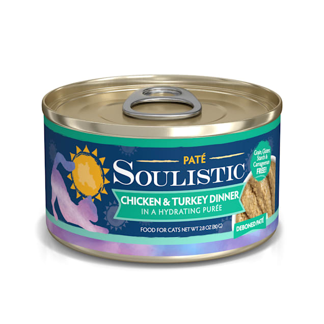 Soulistic Pate Chicken & Turkey Dinner in a Hydrating Puree Wet Cat Food, 2.8 oz., Case of 12 - Carousel image #1