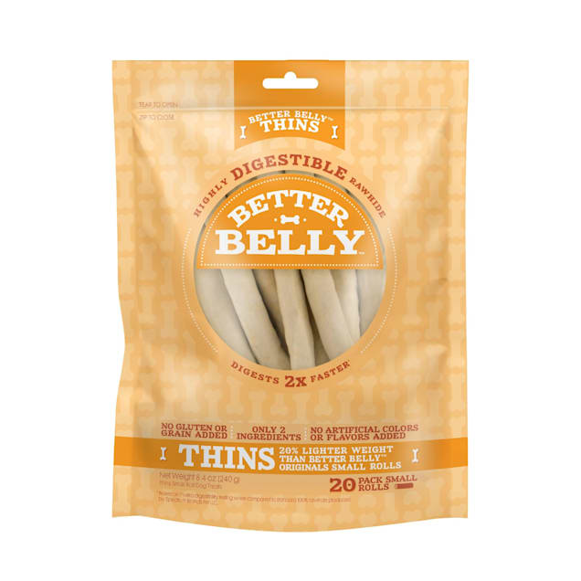 Better Belly Thins Small Roll Chews for Dogs, 8.4 oz., Count of 20 - Carousel image #1