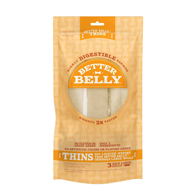 Better Belly Thins Large Roll Chews for Dogs,  8.4 oz.,  Count of 3 - Carousel image #1