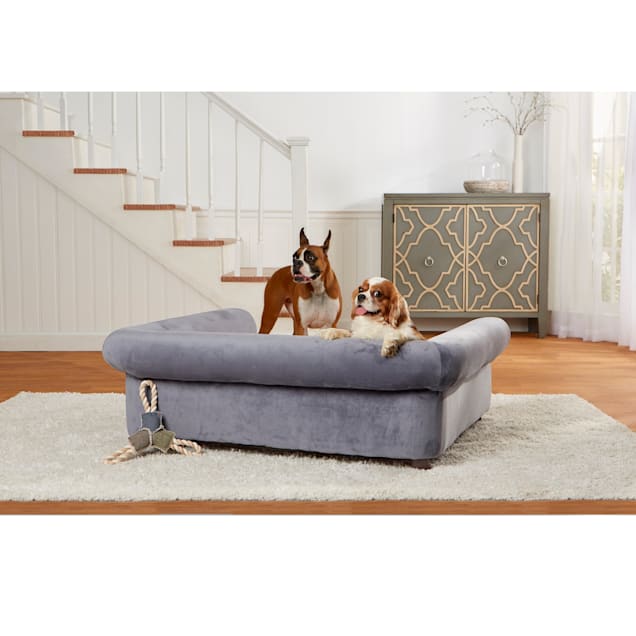 Enchanted Home Pet Gray Velvet Jackson Pet Sofa 47