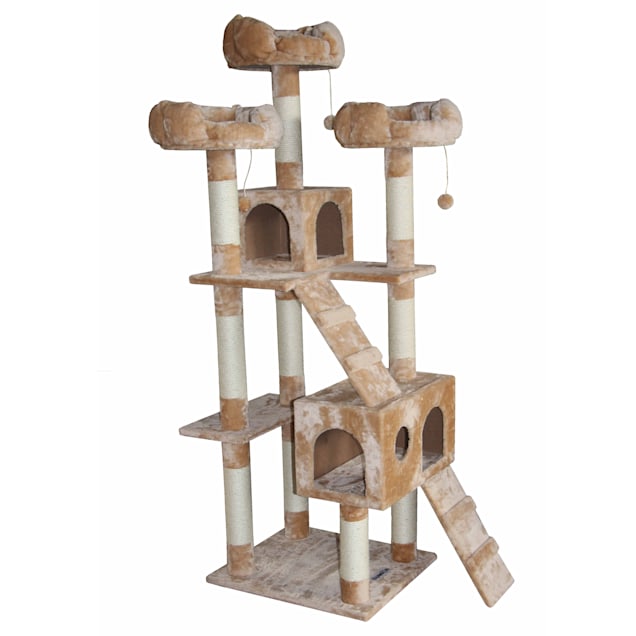 Kitty Mansions Bel Air Beige Cat Tree, 73" H - Carousel image #1