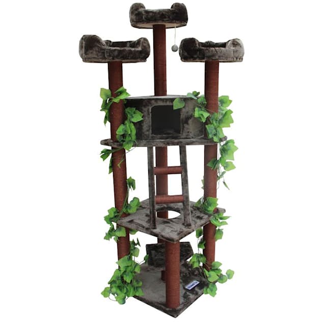 Kitty Mansions Redwood Cat Tree, 75" H - Carousel image #1