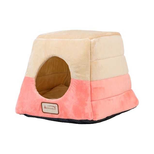 Armarkat House Cat Bed in Orange and Beige, 14" L X 14" W - Carousel image #1