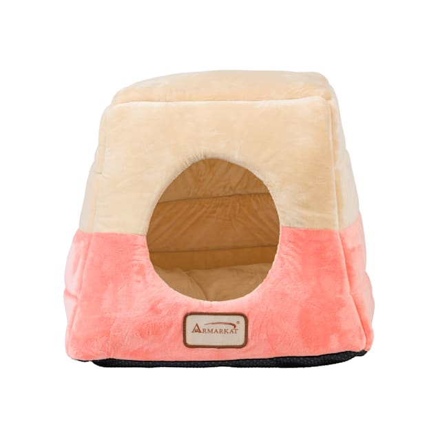 Armarkat House Cat Bed in Orange and Beige, 14" L X 14" W - Carousel image #1