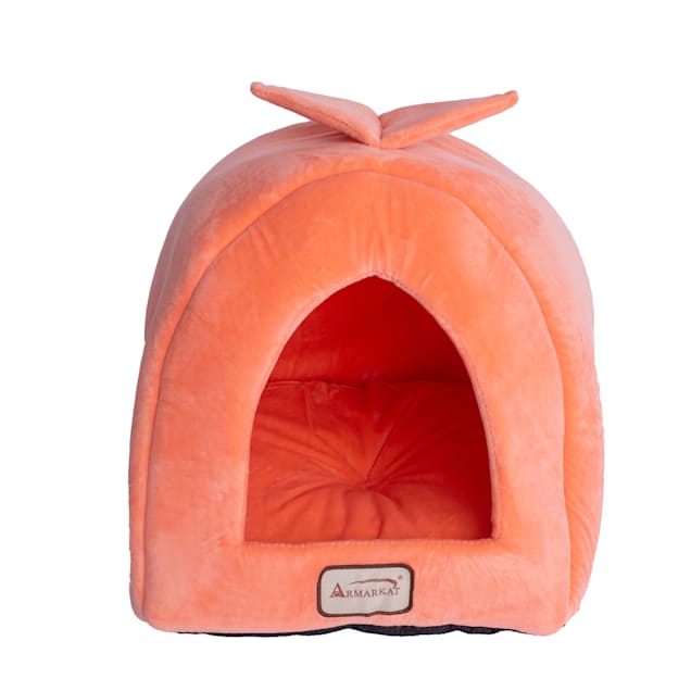 Armarkat Condo Cat Bed in Orange and Ivory, 14" L X 14" W - Carousel image #1