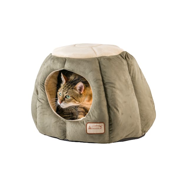 Armarkat House Cat Bed in Laurel and Beige, 20" L X 20" W - Carousel image #1