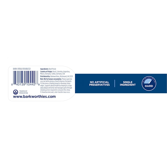 Barkworthies 12 Odor Free Double Cut Bully Stick