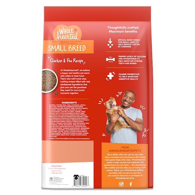 WholeHearted Grain Free Small Breed Chicken and Pea Recipe Adult Dry Dog Food 14 lbs