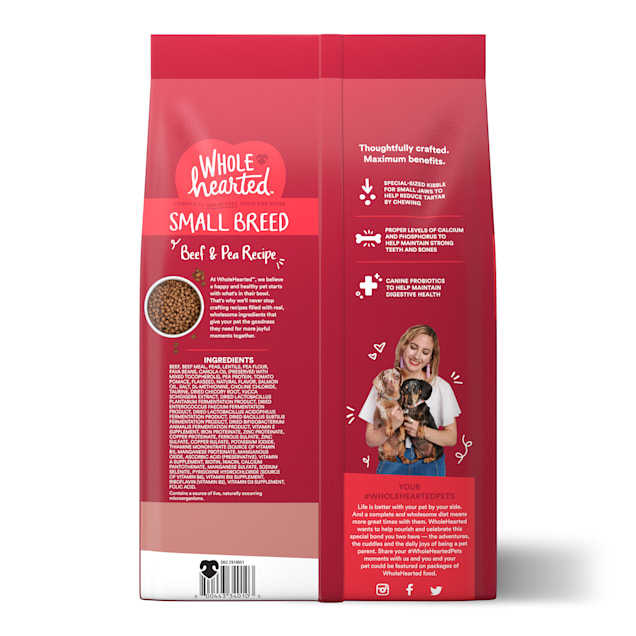 WholeHearted Grain Free Small Breed Beef and Pea Recipe Adult Dry Dog Food 5 lbs. Petco