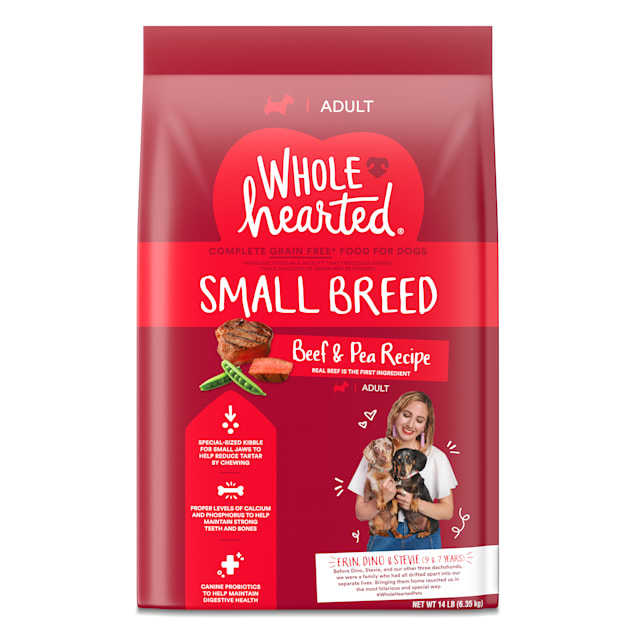 WholeHearted Grain Free SmallBreed Beef and Pea Recipe Adult Dry Dog