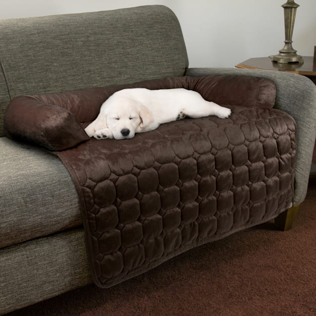 PETMAKER Furniture Protector Pet Cover with Shredded Memory Foam in Brown for Dogs, 35" L X 35" W - Carousel image #1