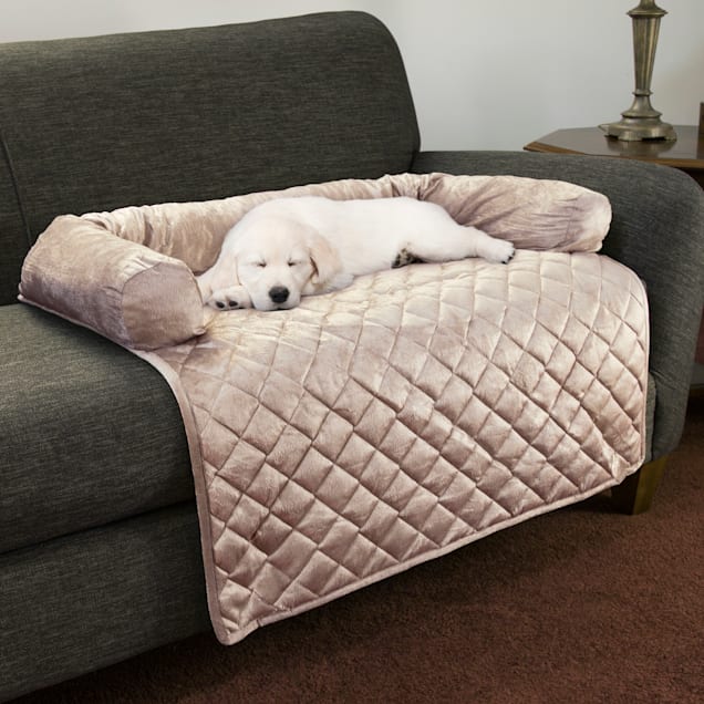 PETMAKER Furniture Protector Pet Cover with Bolster in Beige for Dogs, 35" L X 35" W - Carousel image #1