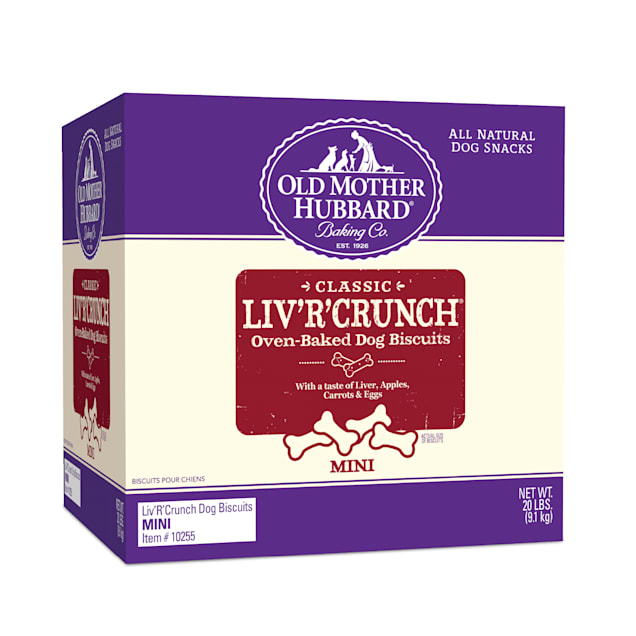 Old Mother Hubbard Classic Crunchy Natural Dog Liv'R' Crunch Mini Biscuits, 20 lbs. - Carousel image #1