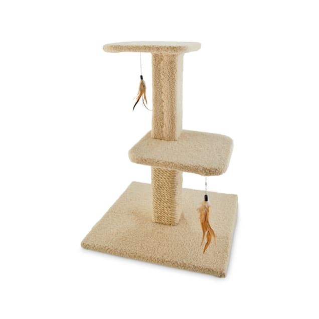 EveryYay Lookout Loft 2 Level Cat Tree with Scratch Posts Toys 18.25 L x 18.25 W x 25 H 18.25 in