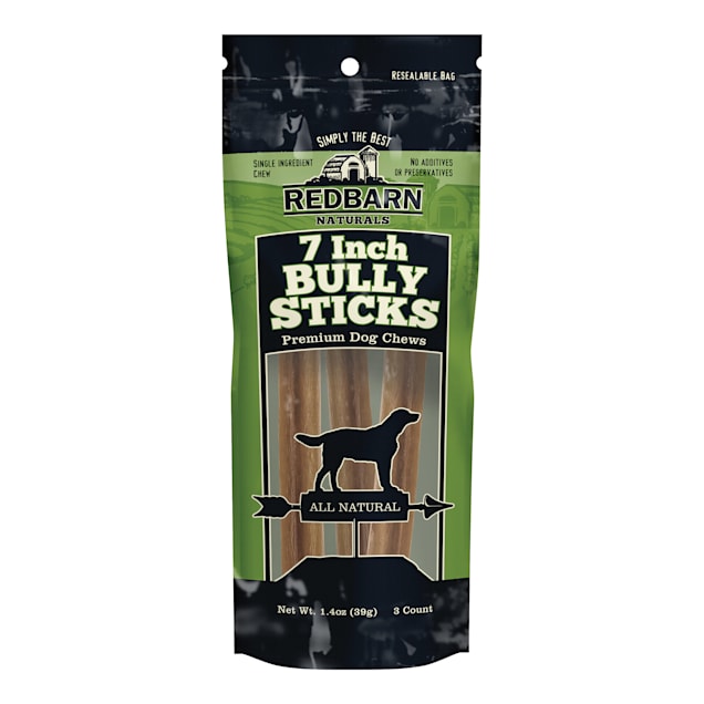 Redbarn Naturals Beef Bully Stick Dog Chews, 1.4 oz., 7" L, Count of 3 - Carousel image #1