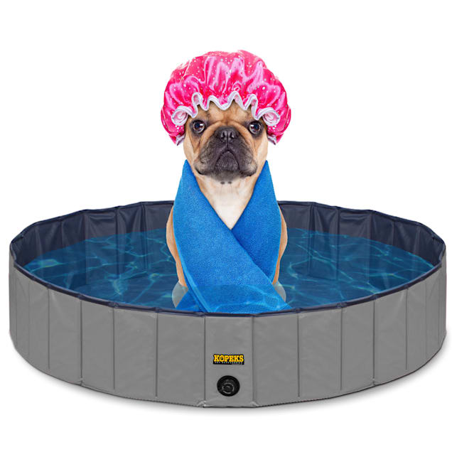 Kopeks Foldable Grey Grooming & Bathing Pool Tub for Dogs, Medium - Carousel image #1