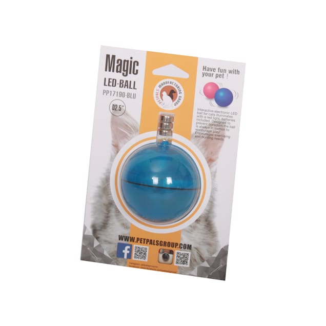 PetPals Group Blue Interactive LED Cat Ball, X-Small - Carousel image #1