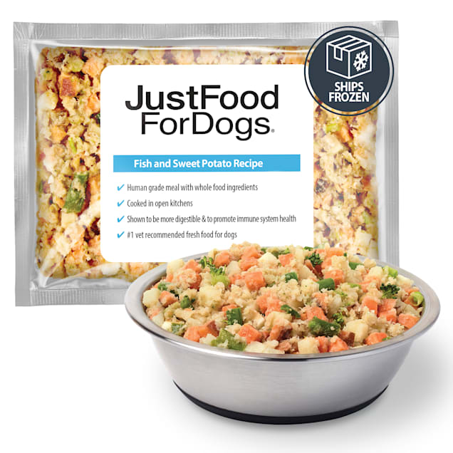 Just Food for Dogs Fish & Sweet Potato Recipe Fresh Frozen Dog Food, 72-oz Pouch, Case of 7