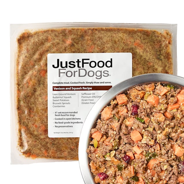 JustFoodForDogs Daily Diets Venison & Squash Frozen Dog Food, 72 oz. - Carousel image #1