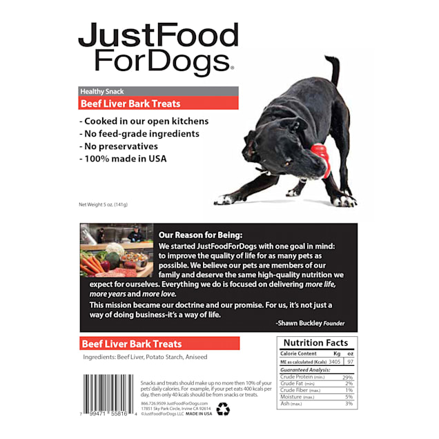Justfoodfordogs Snacks Beef Liver Bark Dog Treats 5 Oz Petco So you would say, for example: justfoodfordogs snacks beef liver bark dog treats 5 oz