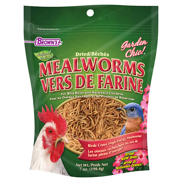 Brown's Natrual Dried Mealworms for Birds, 7 oz