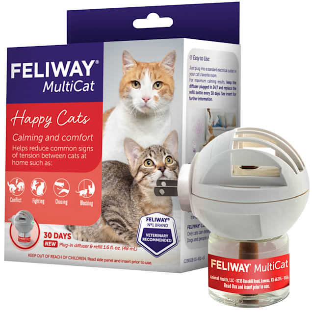 FELIWAY Classic Cat Calming Pheromone Diffuser, 30 Day Starter Kit (48 mL)  : Pet Supplies 