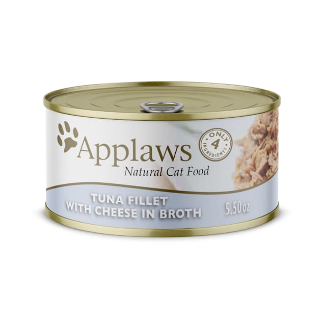 Applaws Natural Tuna Fillet with Cheese in Broth Wet Cat Food, 5.5 oz., Case of 24 - Carousel image #1