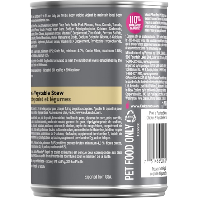 Eukanuba Adult Chicken Vegetable Stew Canned Dog Food 12.5 oz
