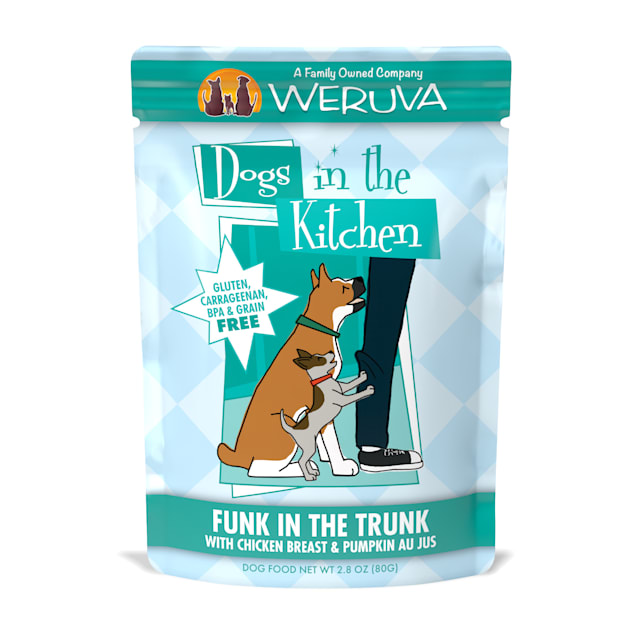 Dogs in the Kitchen Funk in the Trunk with Chicken Breast & Pumpkin Au Jus Wet Dog Food Pouches, 2.8 oz., Case of 12 - Carousel image #1