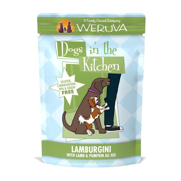 Dogs in the Kitchen Lamburgini with Lamb & Pumpkin Au Jus Wet Dog Food Pouches, 2.8 oz., Case of 12 - Carousel image #1