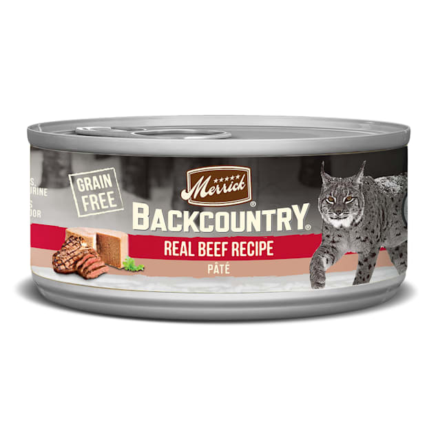 Merrick Backcountry Grain Free Real Beef Recipe Pate Wet Cat Food, 5.5 oz., Case of 24 - Carousel image #1