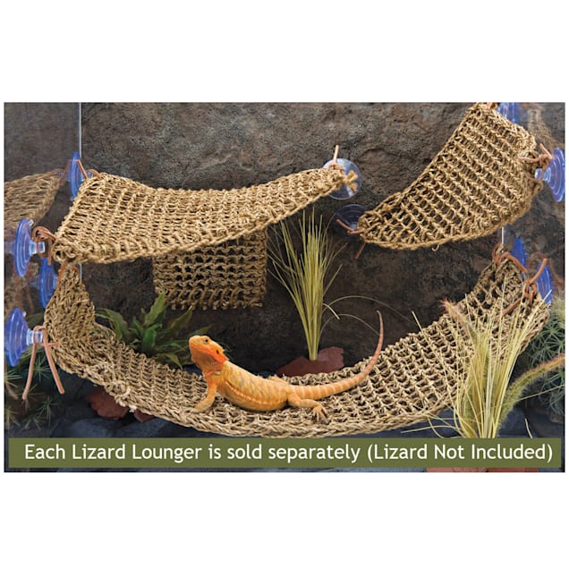 NUOBESTY Reptile Hammock Swing Hanging Bed Lounger Ladder with Suction Cups for Bearded Dragon Leopard Gecko Rat Lizard